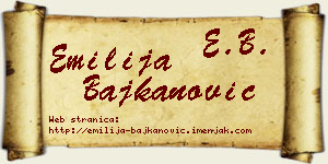 Emilija Bajkanović vizit kartica